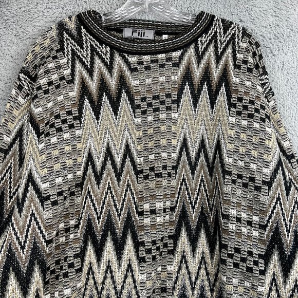VINTAGE FIII ITALIAN GEOMETRIC SWEATER CROSBY MULTICOLOR M - Picture 3 of 9